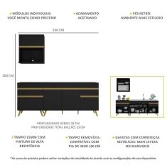 Imagem de Cozinha Compacta Veneza Gb Mp2075 Com Armário E Balcão Preta