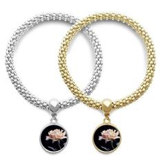 Imagem de DIYthinker Pulseira para amante de flores lindas e brancas rosa, pingente, joia para presente de casal