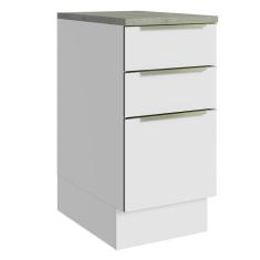 Imagem de Balcão 40Cm 3GVT Branco/Branco Veludo Lux Madesa Branco