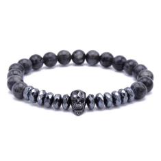 Imagem de Pulseira Masculina Pedra Hematita Facetada E Labradorite