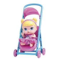 Imagem de Boneca Bebe Baby Collection Passeio Com Carrinho Super Toys
