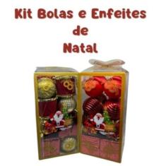 Imagem de Caixa Bolas Enfeite de Natal Kit 16 Unidades 05cm Sortidas Vermelha Do