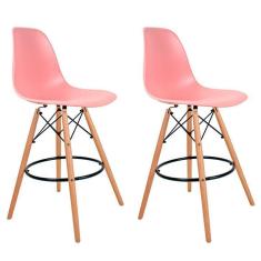 Imagem de Conjunto com 2 Banquetas Charles Eames Rosa