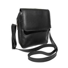 Imagem de Bolsa Transversal Masculina Shoulder Bag Cor Preto e Marrom Pratica Es
