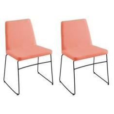 Imagem de kit Duas Cadeiras Paris Coral- OOCA Móveis