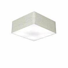 Imagem de Plafon Quadrado Md-3001 Cúpula Em Tecido 12/35X35cm Rustico Cinza - Bivolt