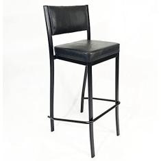 Imagem de Banqueta EMPILHÁVEL Preta Altura 65cm assento e encosto Preto - Poltronas do Sul