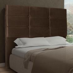 Imagem de Cabeceira Casal 1,40M Toquio Suede Marrom Dal Poz Estofados