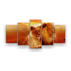 Imagem de Quadro Decorativo Onça Leão 129x61 Sala Quarto