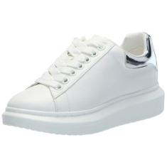 Imagem de Steve Madden Tênis feminino Glacer, Branco/Prata, 35