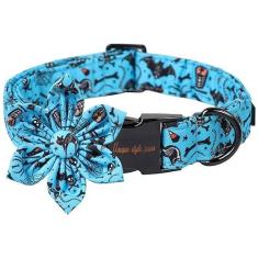 Imagem de Unique Style Paws Coleira de cachorro de Halloween com laço de algodão bonito gravata borboleta para cães pequenos, médios e grandes, coleira de cachorro de férias