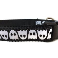 Imagem de Coleiras para cães de qualidade CANINEDESIGN Halloween, design canino, fantasmas, milho doce, abóboras, 2,5 cm de largura, ajustável, nylon, médio e grandeCANINEDESIGN QUALITY DOG COLLARS Medium 13-19" preto