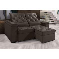 Imagem de Sofá Retrátil e Reclinável BERLIM 2.30m Velusoft D33 "Marrom" - ESTILO ESTOFADOS