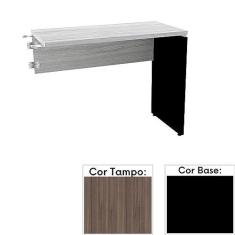 Imagem de Mesa de Escritório Complemento 90 x 45 cm Pé Painel Pe25 em Mdp Cor Walnut e Base Preta