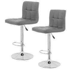 Imagem de Conjunto 2 Banquetas Gomos Giratoria Estofada Cozinha Preta