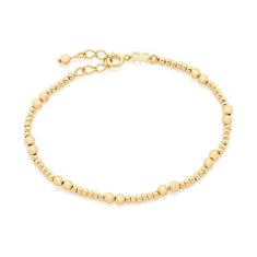 Imagem de Pulseira Rommanel Banhado Ouro Fio Com Bolinhas Grandes E Pequenas Ana Hickamann 551656