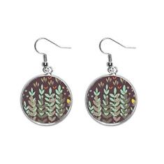 Imagem de Brinco de prata com pingente de flor marrom verde para mulheres