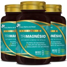 Imagem de KIT 3X TriMagnésio (Taurato, Malato e Bisglicinato) 60 Vegan Caps - Flora Nativa