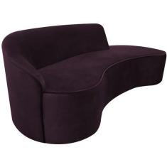 Imagem de Sofá Curvo 03 Lugares 180cm Eron Braço Direito Veludo Roxo - Nexta Cas