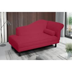 Imagem de Recamier divã larissa liso 160cm lado direito suede vermelho - VH MOVE