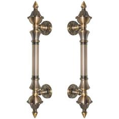 Imagem de Puxador Duplo 335mm Bronze Antigo Porta Pivotante