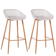 Imagem de Kit com 2 Banquetas Monaco Assento em Polipropileno e Base em Aço Fratini