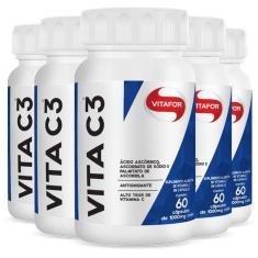 Imagem de Kit com 5 VITA C3 - Vitamina C Vitafor com 60 Cápsulas