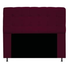 Imagem de Cabeceira Estofada Mel 160 Cm Queen Size Com Botonê Suede Bordô - Adj Decor