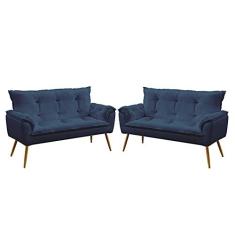 Imagem de Kit 2 Poltronas Namoradeiras Opala Sued  Marinho Aradecor