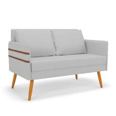 Imagem de Namoradeira 02 Lugares Mari Linho Castanho A05 Cinza