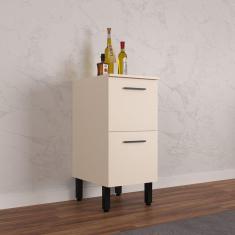 Imagem de Balcão de Cozinha 40cm 1 Porta 1 Gaveta Larissa Móveis Sul Off White