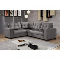 Imagem de Sofá de Canto 5 Lugares Bia Império Estofados Cinza