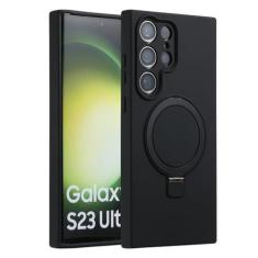 Imagem de Capa de silicone líquido com suporte magnético de metal para Samsung Galaxy S23 Ultra S23 Plus S23 Skin Feel Capa de carga sem fio, T1, para Samsung S23