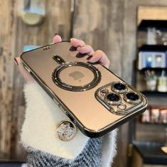 Imagem de Capa de carregamento magnética fosca sem fio para iPhone 14 Plus 13 12 11 14 Pro Max Revestimento de luxo transparente fosco capa completa, preta, para iPhone 13Pro Max