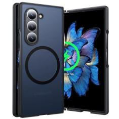 Imagem de FNDMIL Capa magnética NO.1 para Samsung Galaxy Z Fold 6 com MagSafe [Fosco translúcido][Antiimpressões digitais] [Teste de queda de grau militar] Capa rígida fina de silicone macio para Samsung Fold