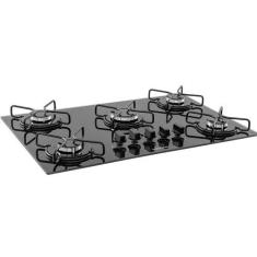 Imagem de Fogão Cooktop a Gás Suggar 5 Bocas Esmaltado Preto Bivolt, Bivolt