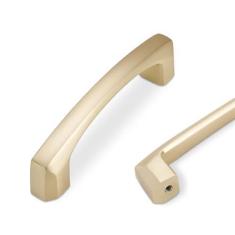 Imagem de COTYKILEY Pacote com 10 puxadores de armário de cozinha de latão escovado de 76 mm puxadores de armário dourados puxadores de porta de armário de cozinha ferragens de armário puxadores de gaveta