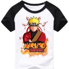 Camisa Camiseta Infantil Akatsuki Nuvem Naruto Série Anime