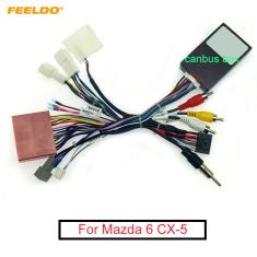 Imagem de Feeldo carro 16pin cablagem de áudio com caixa canbus para mazda 6 CX-5 adaptador fio instalação