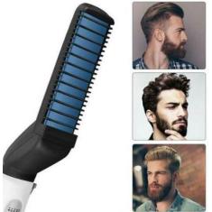 Imagem de Pente Elétrico Chapinha Modelador Alisador De Barba E Cabelo Masculino