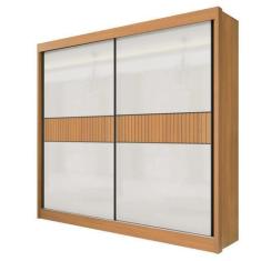 Imagem de Guarda Roupa Casal 2 Portas 6 Gavetas Cancun Ripado Cinamomo Off White