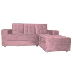 Imagem de Sofá 3 Lugares 1,80 Mts Vitoria  Suede Rosa - Moveis Aguias