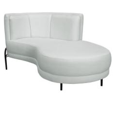 Imagem de Sofá Chaise Direito Base Preto Penélope Poliéster Verde Menta Claro -