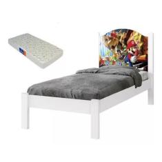 Imagem de Cama Solteiro  Adesivada Super Mario 100% Mdf - Extrado Madeira  + Col