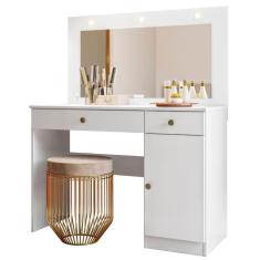 Imagem de Penteadeira Camarim Bella Com Espelho E Led Branco Moval