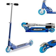 Imagem de Patinete Dobrável Resistente Até 40Kg Azul Dm Toys 4454