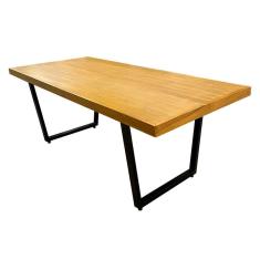 Imagem de Mesa Madeira Maciça para Ambiente Biofílico Lanna com Ferragem 2,50m Preto