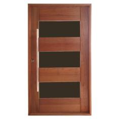 Imagem de Porta Mil o Com Vidro Montada Em Madeira Maci a Tauari Mapaf