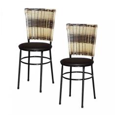 Imagem de 2 Cadeiras  Para Cozinha Hawai Cappuccino Marrom