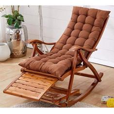 Imagem de Cadeira de balanço, espreguiçadeiras e espreguiçadeiras de madeira com almofada para espreguiçadeira Almofada para espreguiçadeira (Cor: B) Pequena surpresa